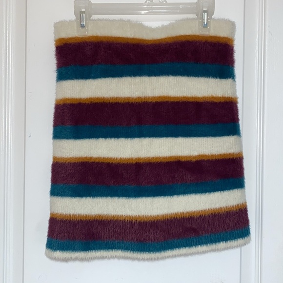 NWT Free People Ciara Sweater Mini Buttoned Striped Fig Jam Skirt Size Small - Picture 9 of 11